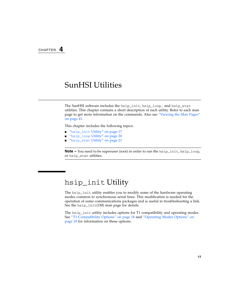 Sunhsi utilities, Hsip_init utility, Hsip_init | Utility | Sun Microsystems Interface Adapter User Manual | Page 37 / 66