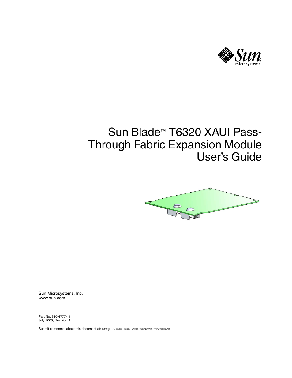 Sun Microsystems BLADE T6320 User Manual | 22 pages