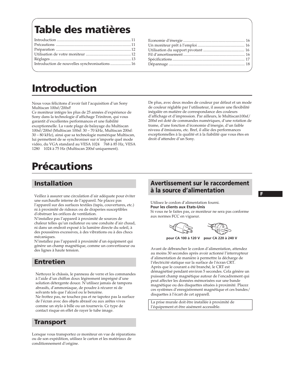 Sony CPD-100SF User Manual | Page 11 / 27