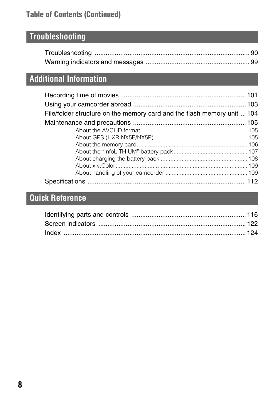 Sony 4-157-878-12(1) User Manual | Page 8 / 128