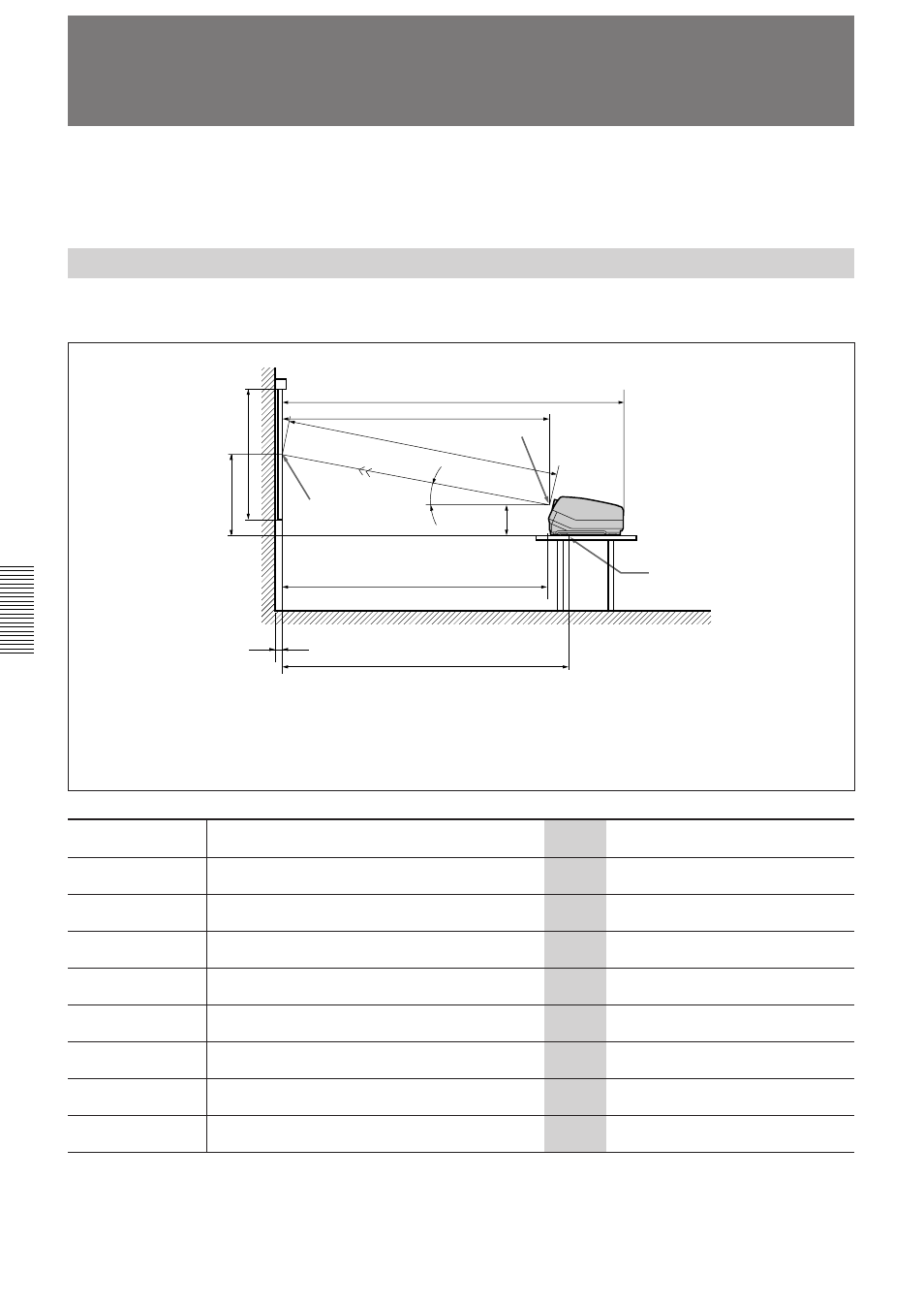 Ejemplos de instalación (e), Pantalla plana de proyección frontal (e), Ejemplos de instalación | Sony VPH-D50QM User Manual | Page 124 / 132