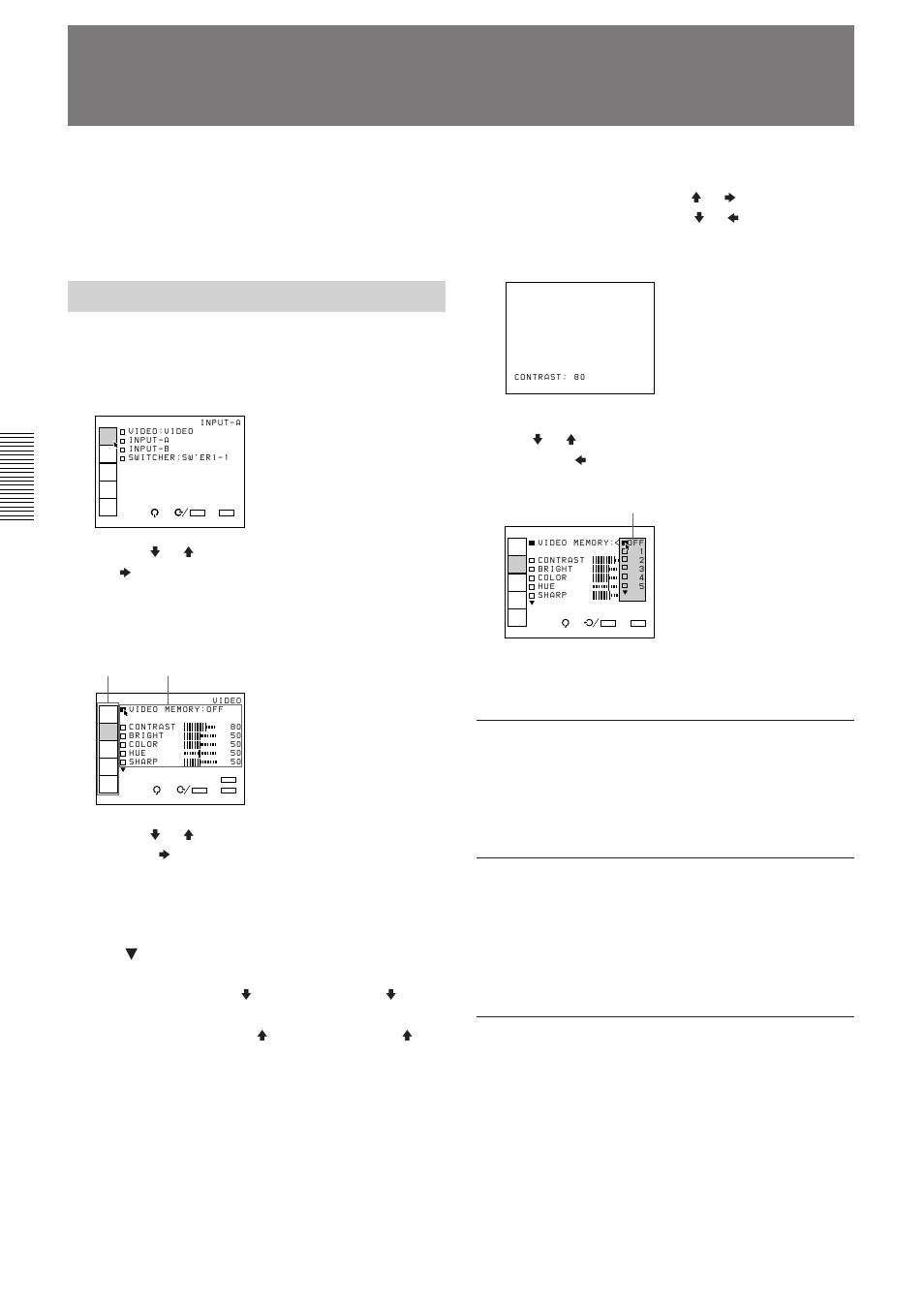 Using the menu (en), Using the menu, Basic menu operation | For details, see “language” on page 32 (en) | Sony VPH-D50QM User Manual | Page 24 / 132