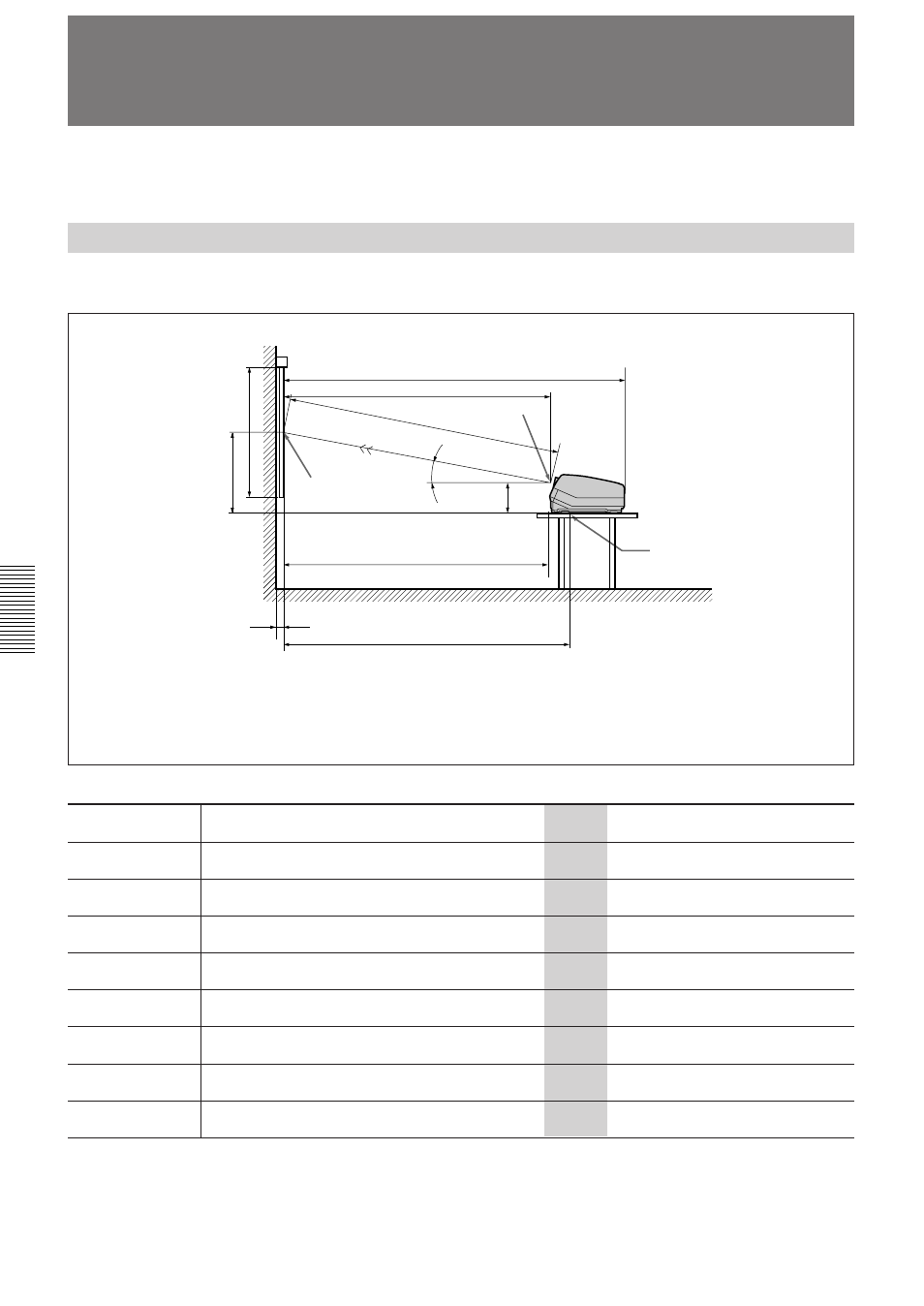 Installation examples (en), Flat screen (en), Installation examples | Be sure that the projector is level to the floor | Sony VPH-D50QM User Manual | Page 36 / 132