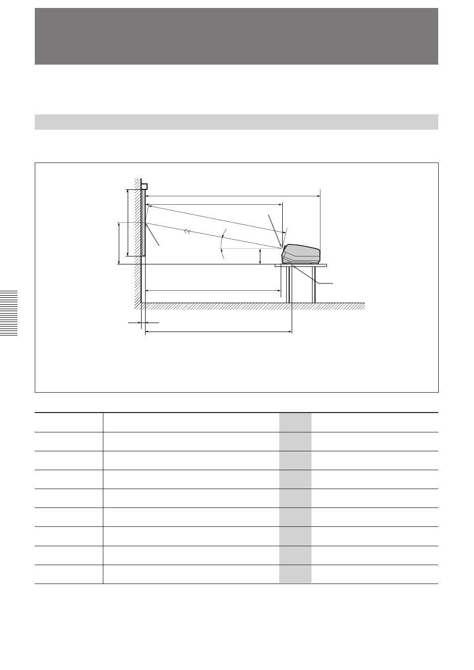 Exemples d’installation (f), Écran plat de projection frontale (f), Exemples d’installation | Sony VPH-D50QM User Manual | Page 80 / 132