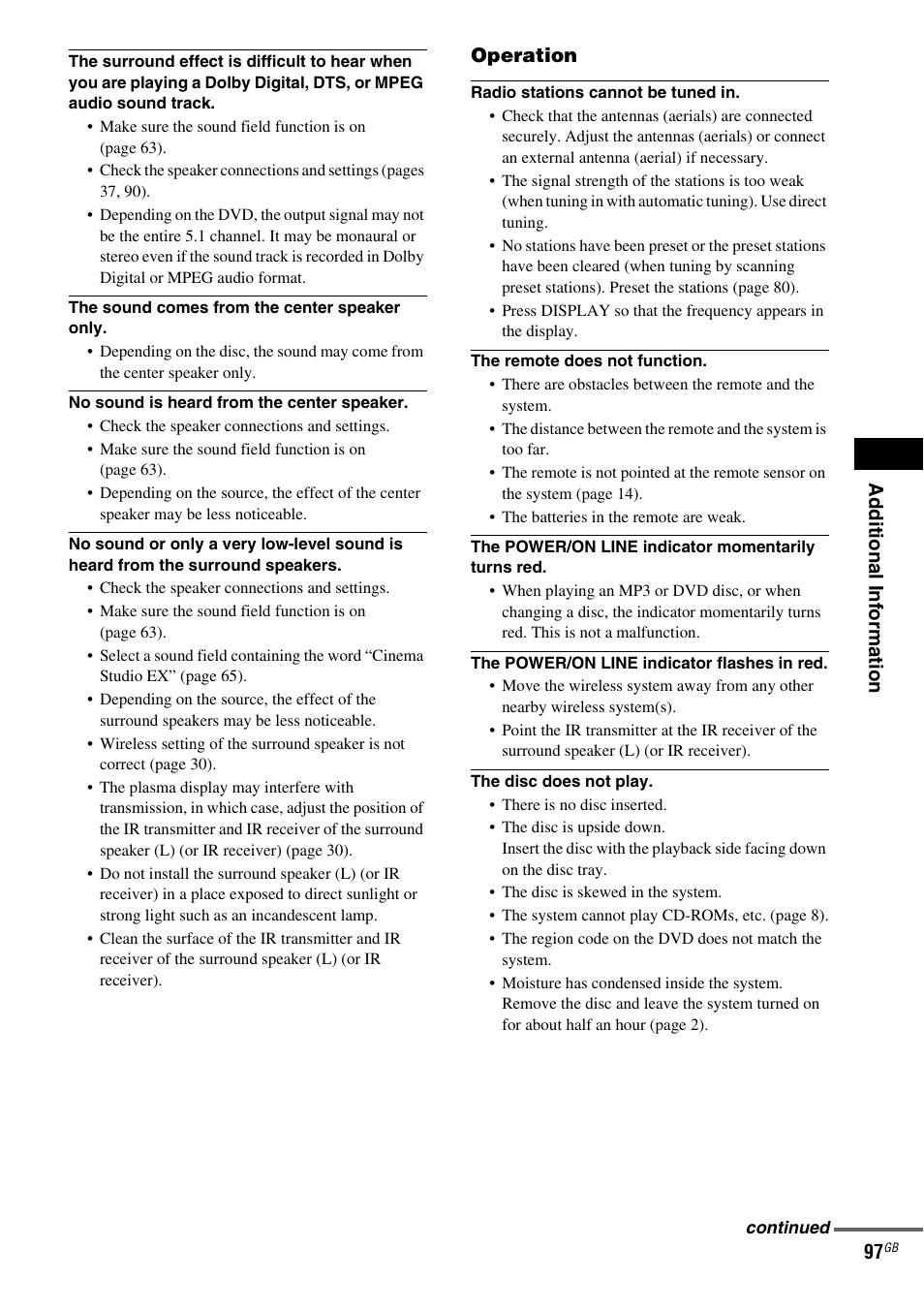 Sony DAV-LF1 User Manual | Page 97 / 116