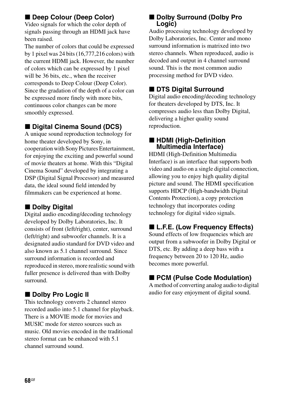 Sony STR-DH510 User Manual | Page 68 / 80