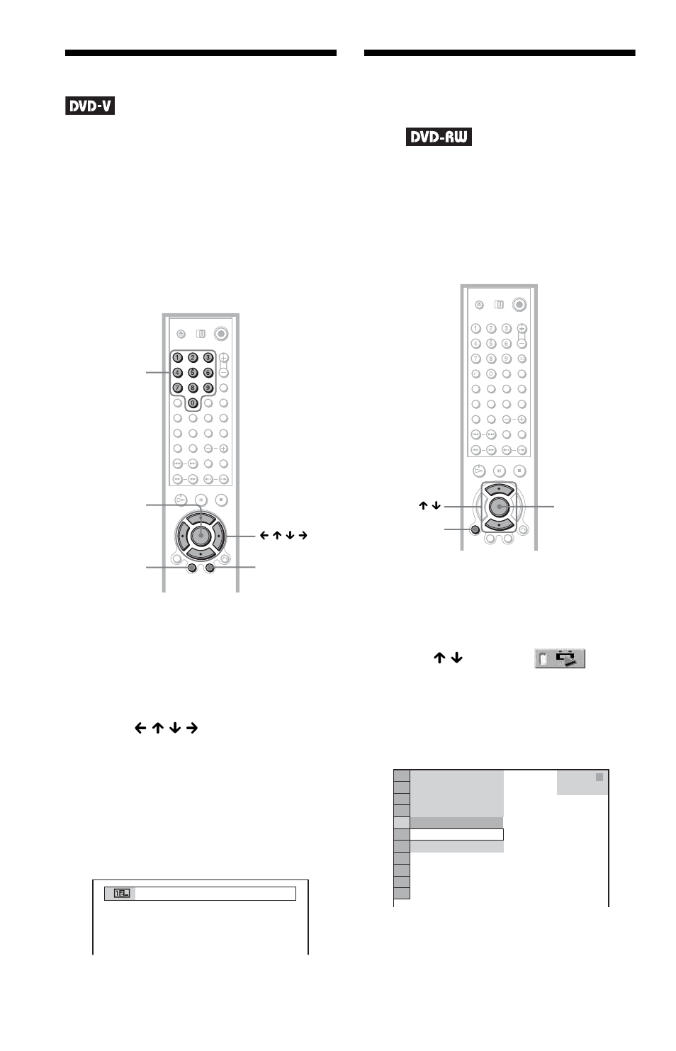 Using the dvd’s menu, Selecting “original” or “play list” on a dvd- rw | Sony DVP-NC875V User Manual | Page 38 / 96