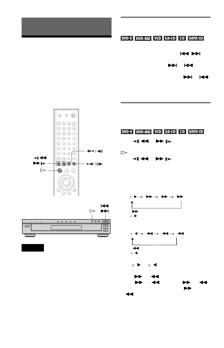 Searching for a scene, Searching for a particular point on a disc, Search, scan, slow-motion play, freeze frame) | Sony DVP-NC875V User Manual | Page 46 / 96