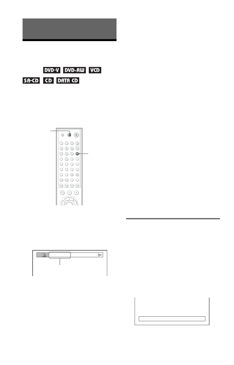 Viewing information about the disc, Checking the playing time and remaining time, Checking the play information of the disc | Sony DVP-NC875V User Manual | Page 50 / 96