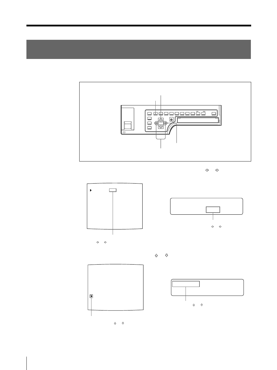 Setting up the printer (continued), Spre ss [ > ] y s t em, Select system by pressing the f or f button | Sony UP-50 User Manual | Page 110 / 428