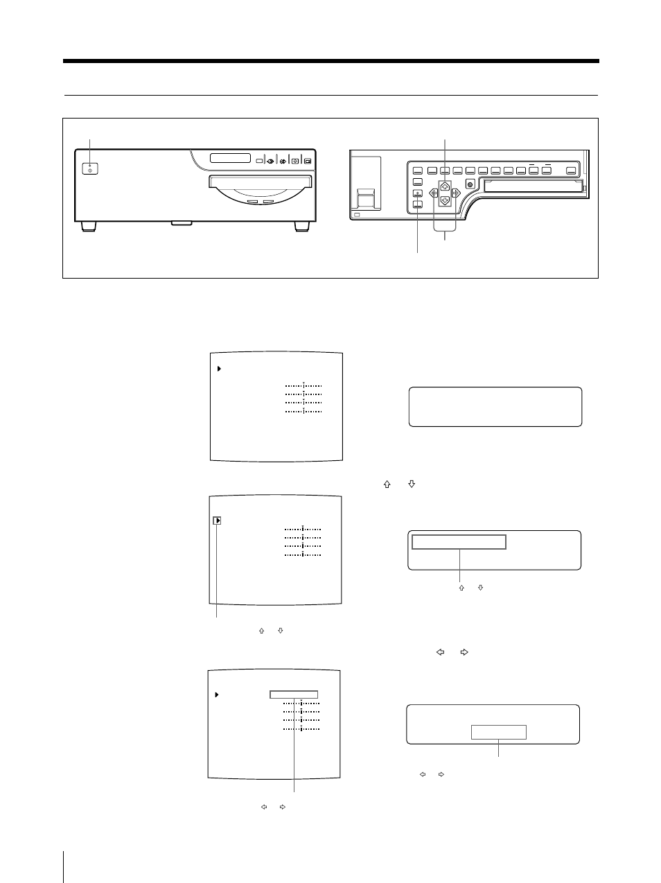 Before printing (continued), Selecting the input signal on the menu, Turn on the video monitor and the printer | Select input sel by pressing the f or f button | Sony UP-50 User Manual | Page 16 / 428