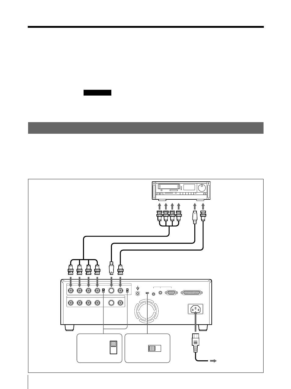 Raccordement, Raccordement pour la mémorisation d’images vidéo | Sony UP-50 User Manual | Page 216 / 428