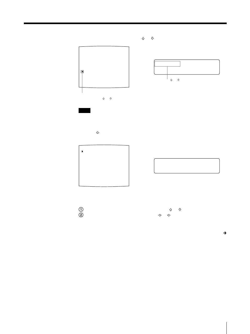 Wl a y pre ss [ > ] i ndow, Select window by pressing the f or f button, Press the g button. the window setup menu appears | Continue to the next page c | Sony UP-50 User Manual | Page 95 / 428