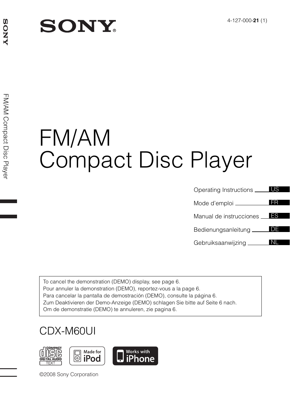 Sony CDX-M60UI User Manual | 140 pages