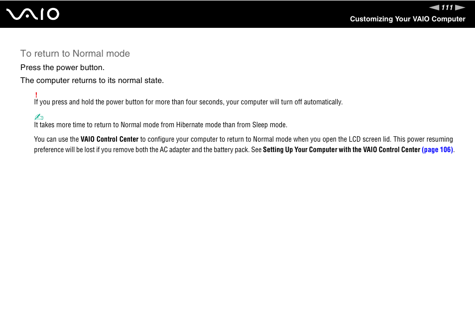 Sony USER GUIDE V G N - C S 2 0 0 User Manual | Page 111 / 184