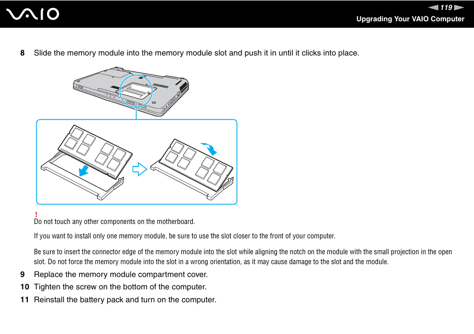 Sony USER GUIDE V G N - C S 2 0 0 User Manual | Page 119 / 184