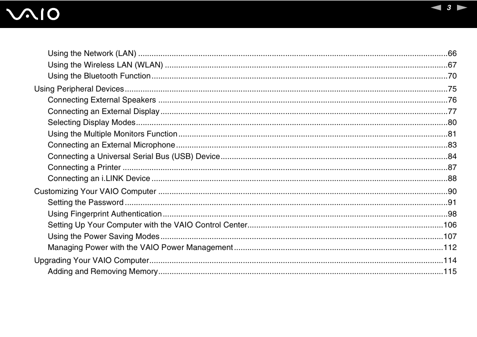 Sony USER GUIDE V G N - C S 2 0 0 User Manual | Page 3 / 184