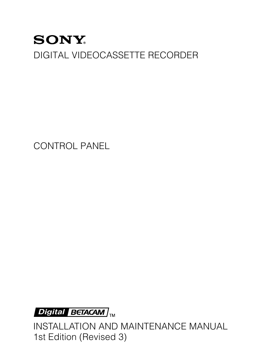 Sony DVW-500/1 User Manual | 36 pages