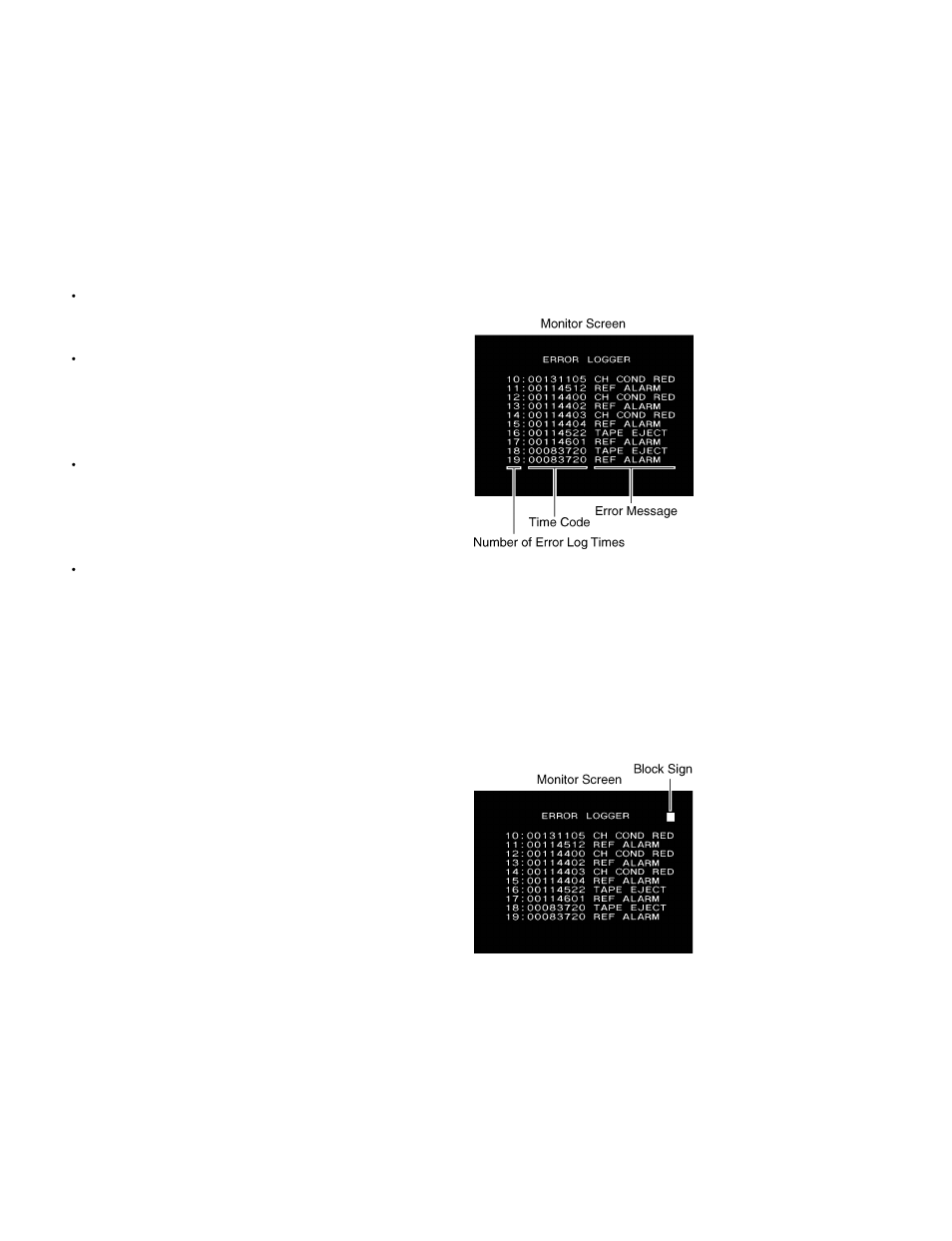 4. error logger | Sony DVW-500/1 User Manual | Page 26 / 36