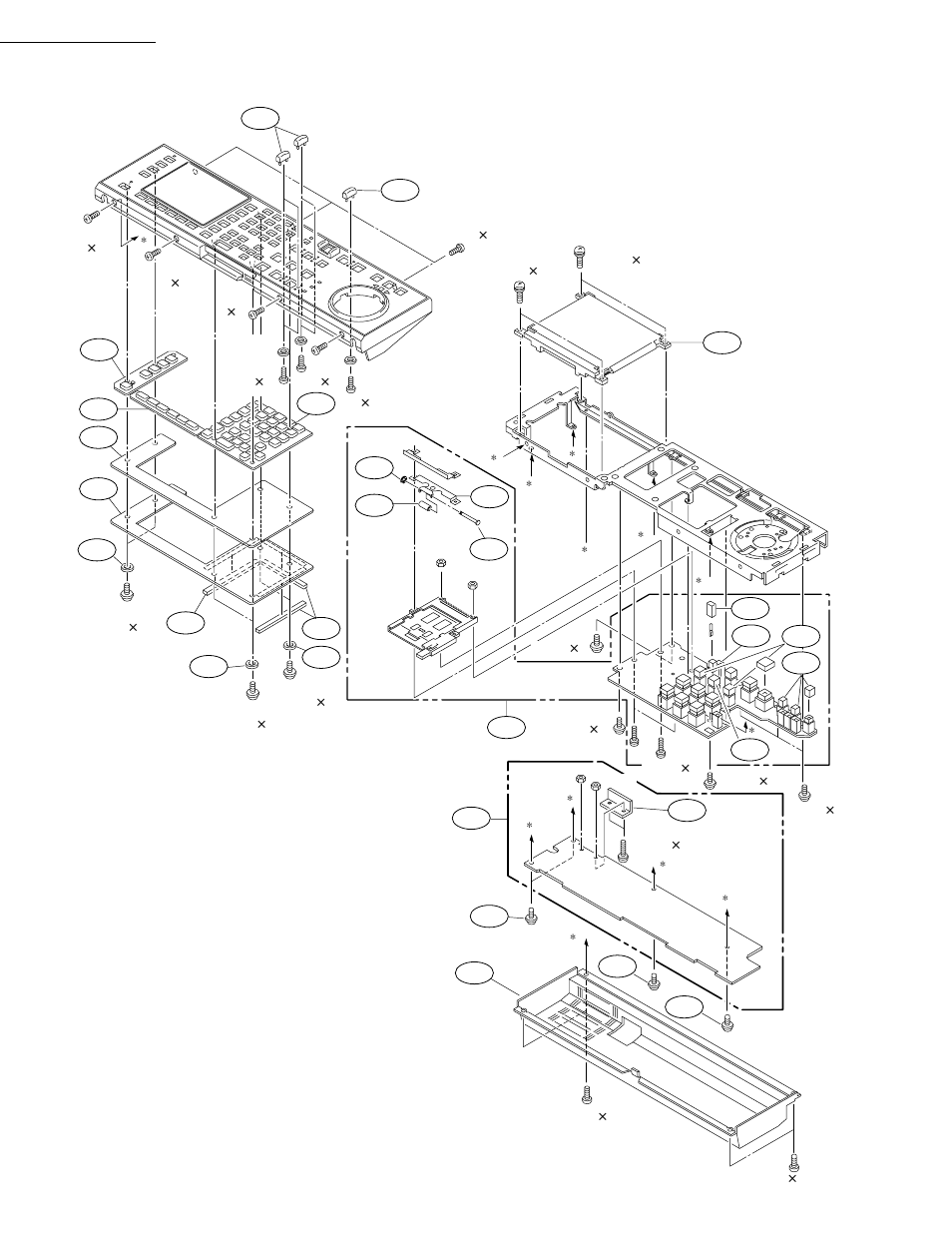 4. spare parts list for control panel, Control panel | Sony DVW-500/1 User Manual | Page 32 / 36