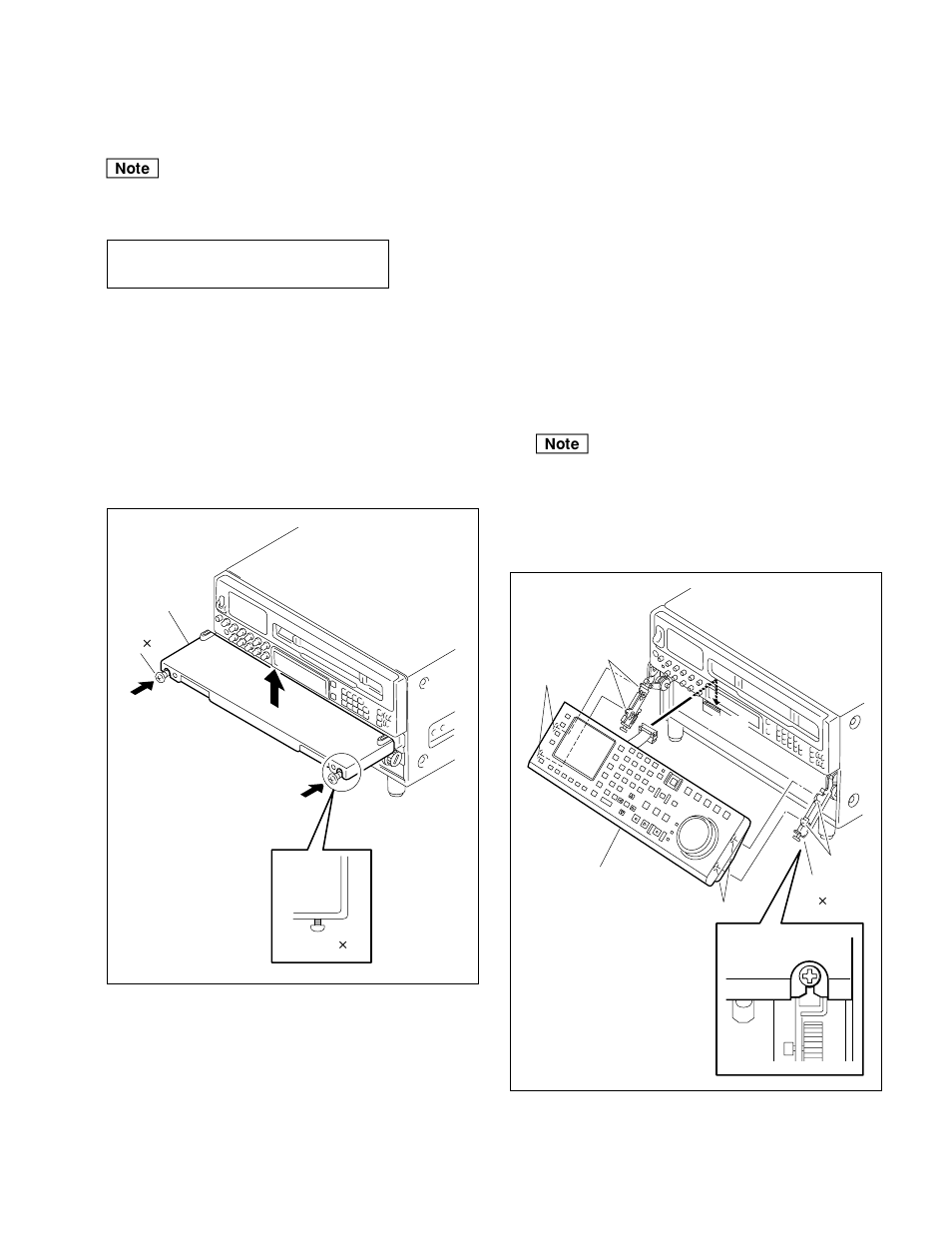 Installation, 1. installation of control panel | Sony DVW-500/1 User Manual | Page 9 / 36