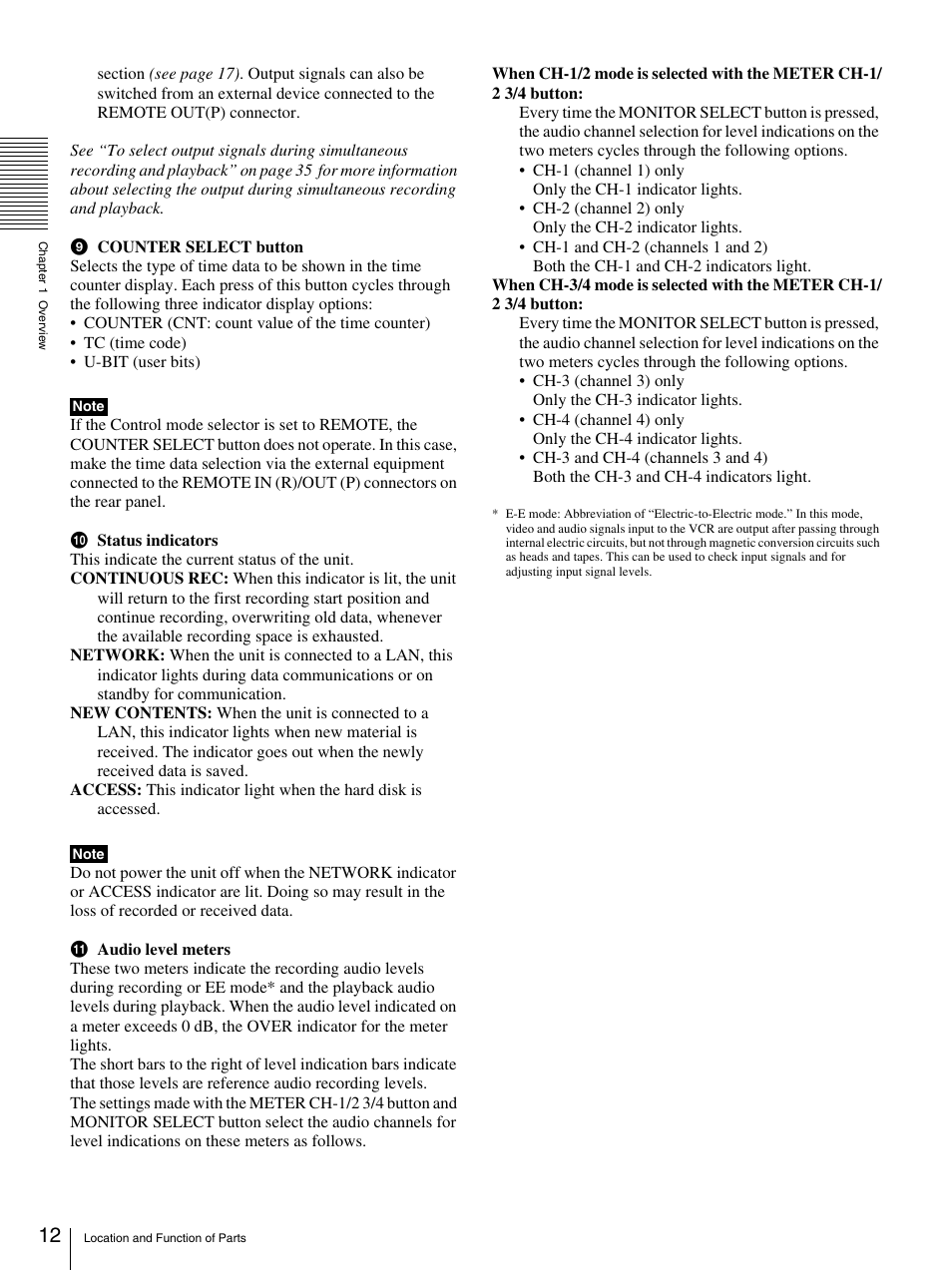 Sony DSR-DR1000A User Manual | Page 12 / 105