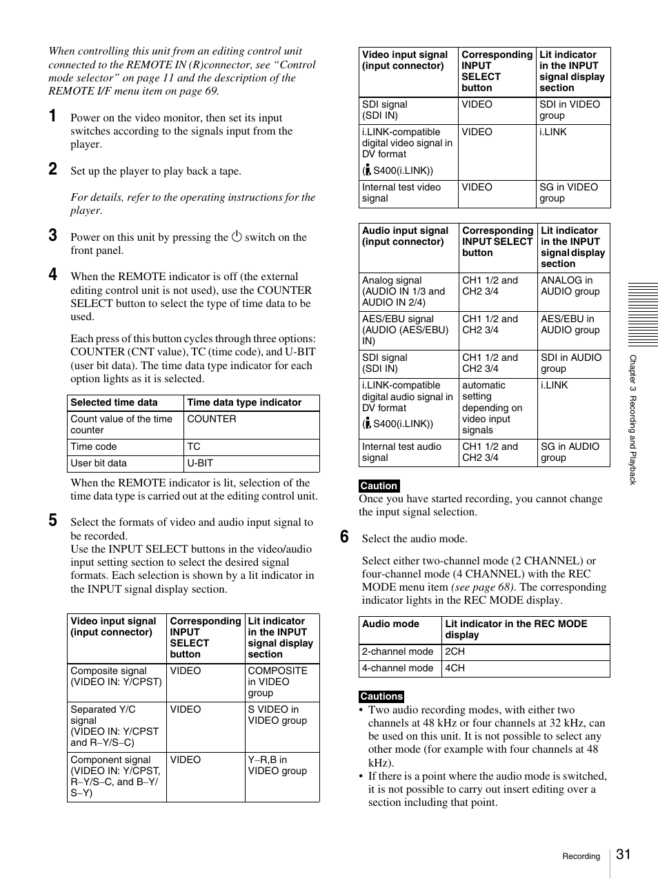 Sony DSR-DR1000A User Manual | Page 31 / 105