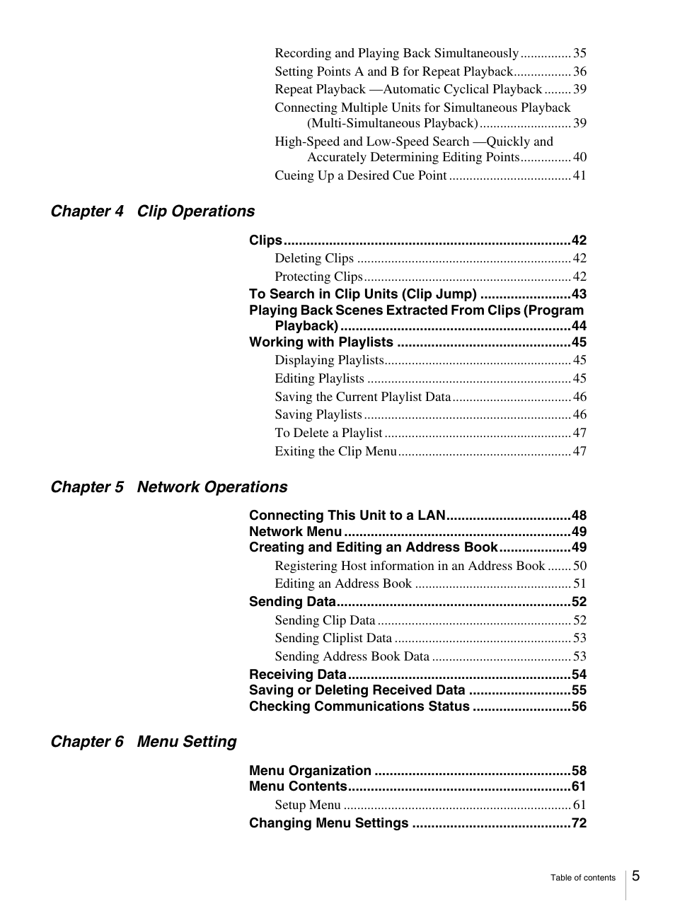 Sony DSR-DR1000A User Manual | Page 5 / 105