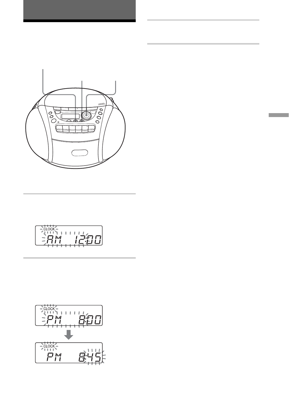 The timer, Setting the clock | Sony CFD-E95 User Manual | Page 19 / 32