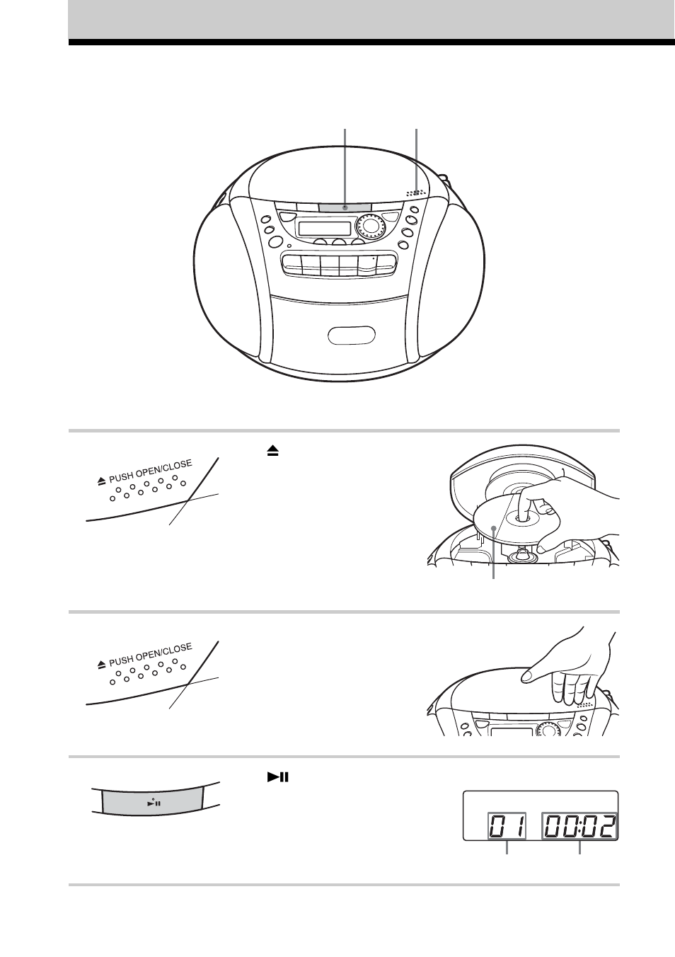 Basic operations, Playing a cd | Sony CFD-E95 User Manual | Page 4 / 32