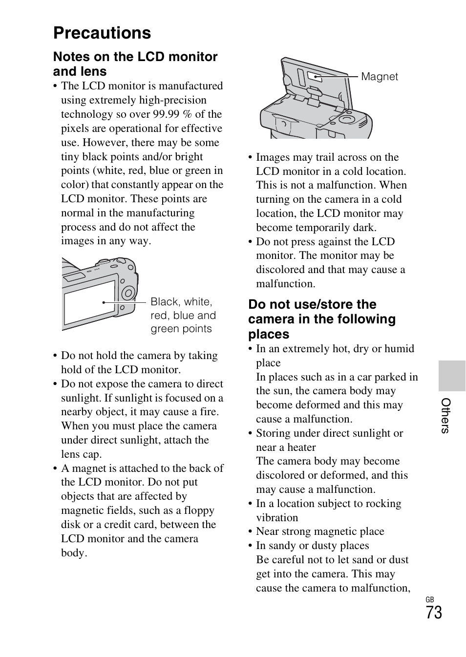 Precautions | Sony NEX-5 User Manual | Page 73 / 82