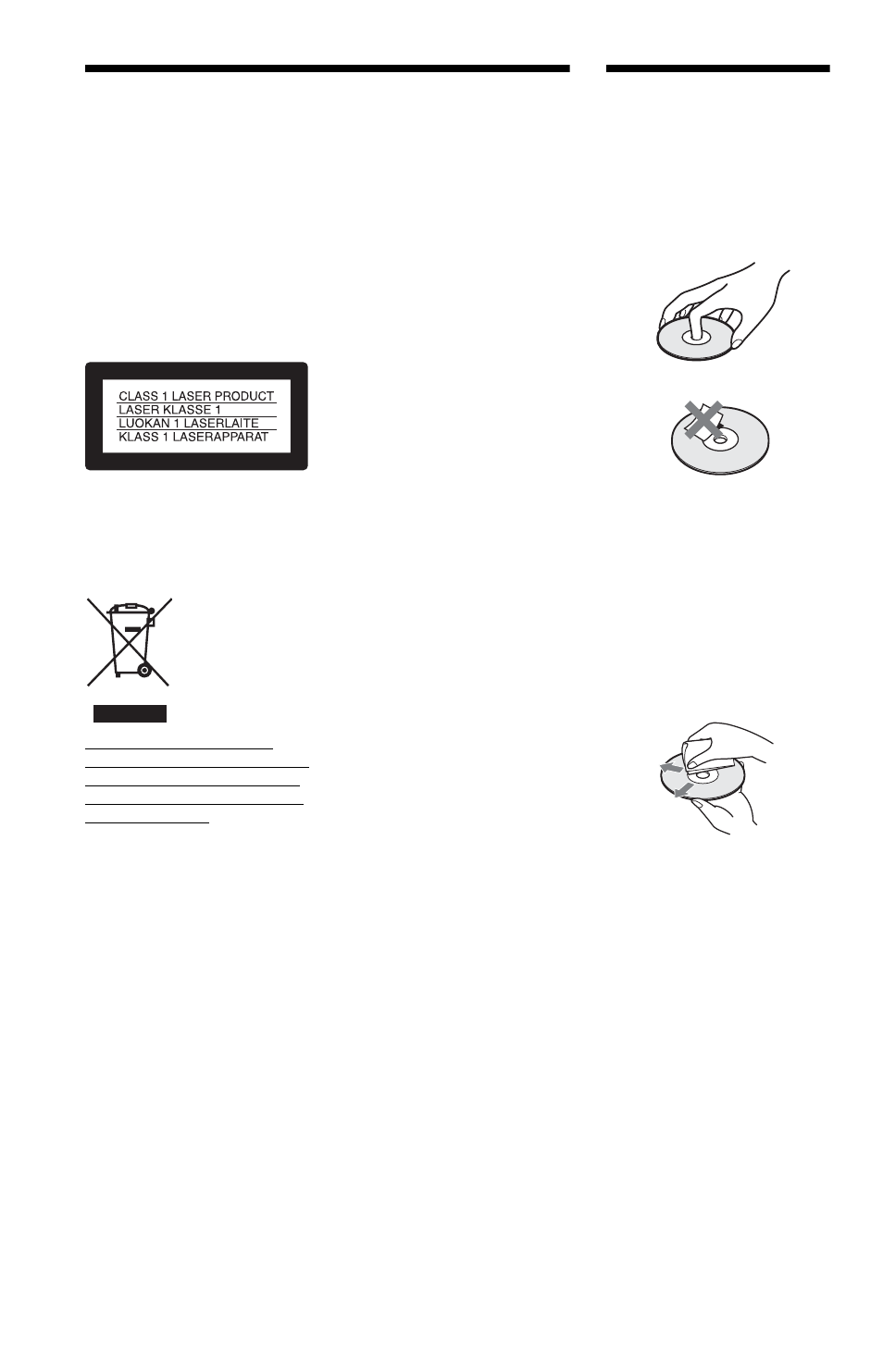 L1ac - warning, L1 - notes about the discs, Warning | Sony DVP-NS15 User Manual | Page 2 / 66