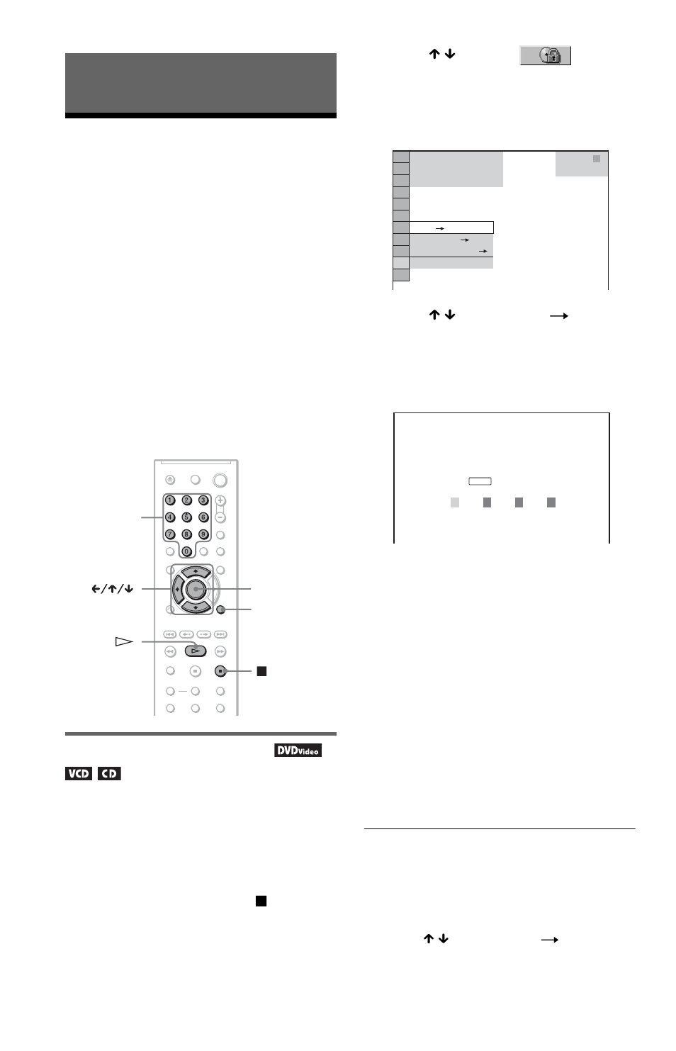 L0 - using various additional functions, Using various additional functions, Locking discs (custom parental | Locking discs, Custom parental control | Sony DVP-NS15 User Manual | Page 48 / 66