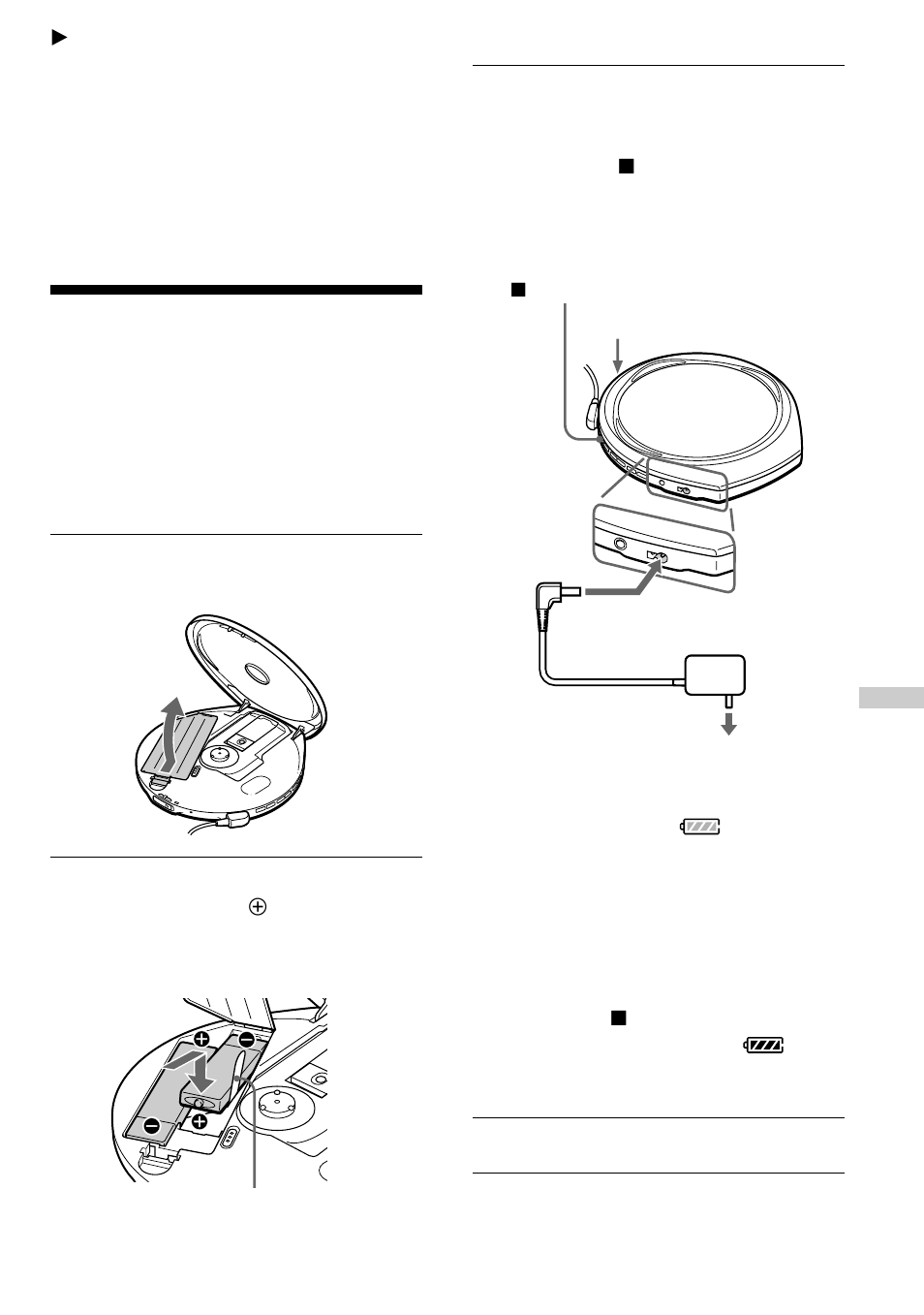 Connecting a power source, Using the rechargeable batteries | Sony D-E888 User Manual | Page 19 / 28