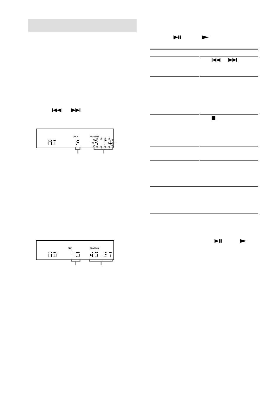 Programing the md tracks — program play, Programing the md tracks | Sony CMT-C7NT User Manual | Page 16 / 64