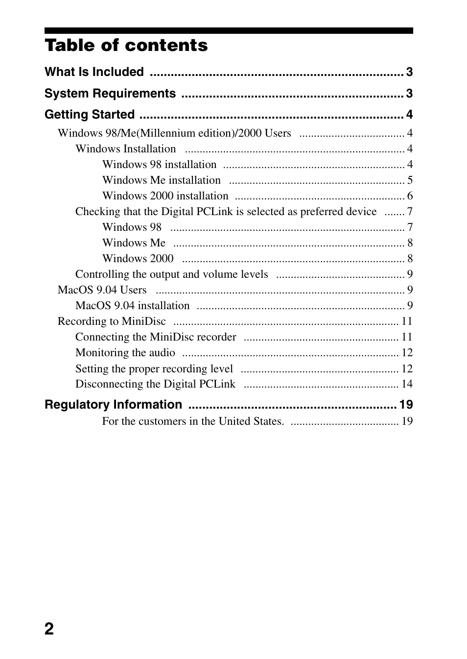 Sony DG2 User Manual | Page 2 / 20