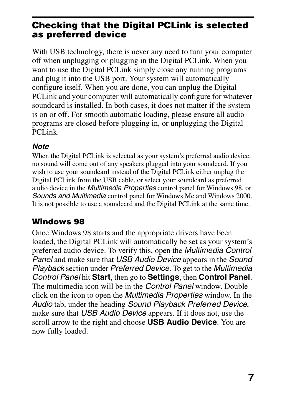 Windows 98 | Sony DG2 User Manual | Page 7 / 20