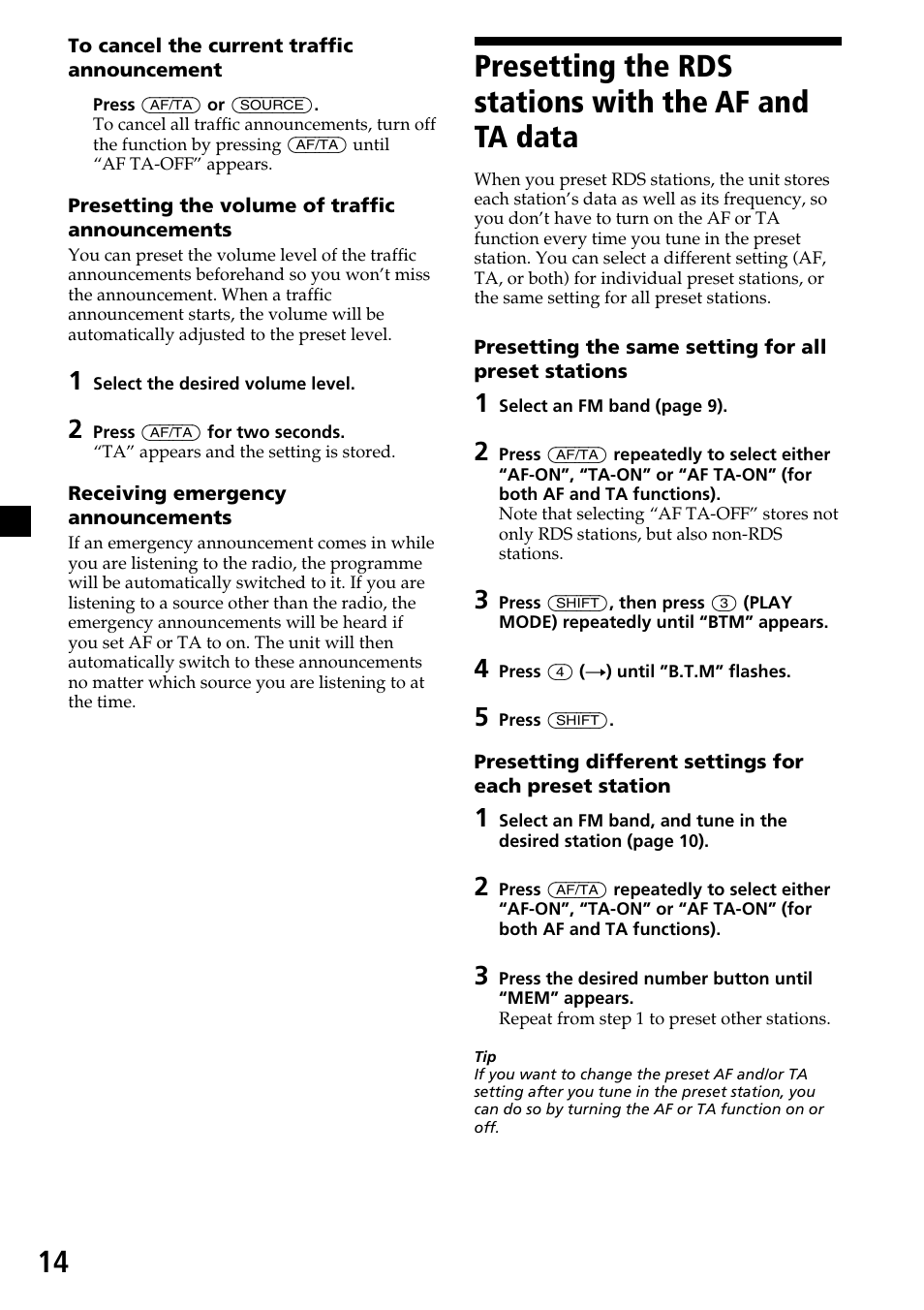 Sony CDX-4260R User Manual | Page 14 / 120