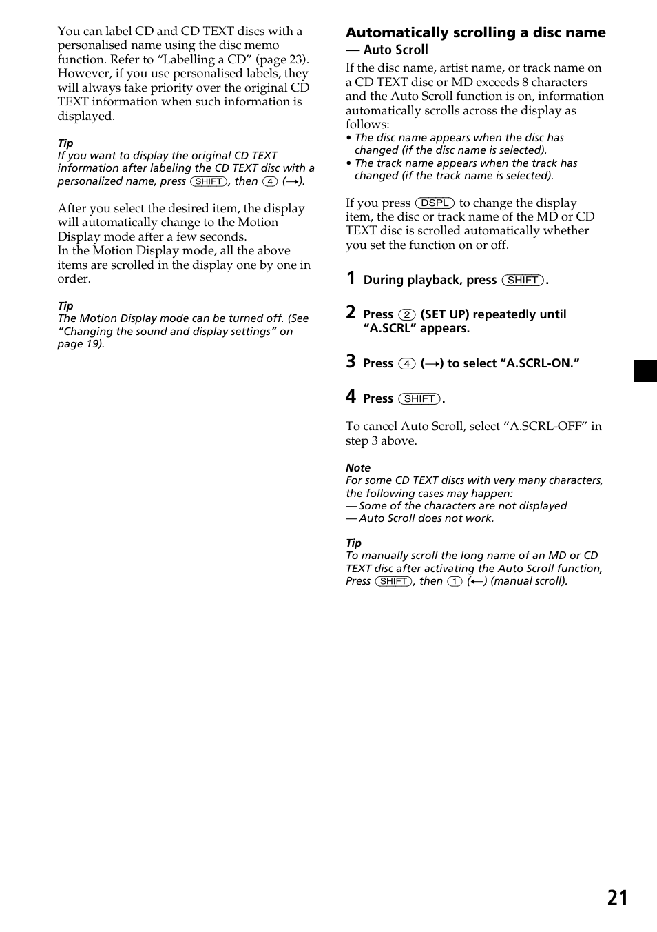 Sony CDX-4260R User Manual | Page 21 / 120