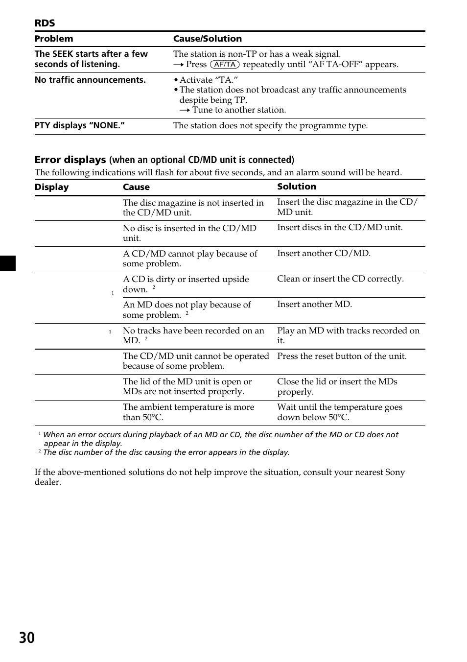 Sony CDX-4260R User Manual | Page 30 / 120