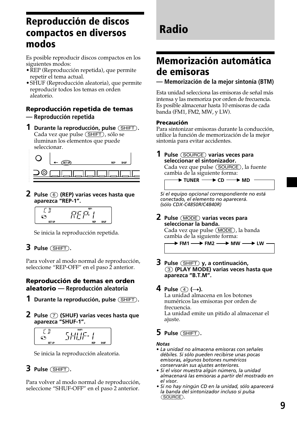 Radio | Sony CDX-4260R User Manual | Page 39 / 120