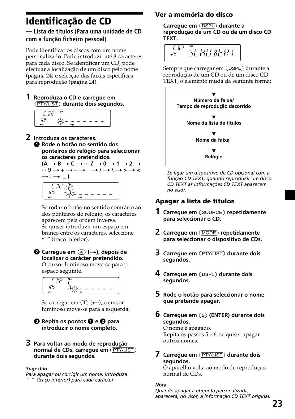 23 identificação de cd | Sony CDX-4260R User Manual | Page 83 / 120