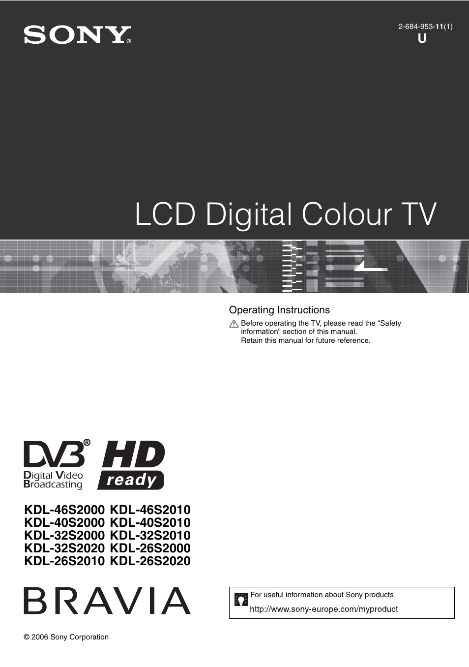 Sony Bravia KDL-26S2020 User Manual | 44 pages