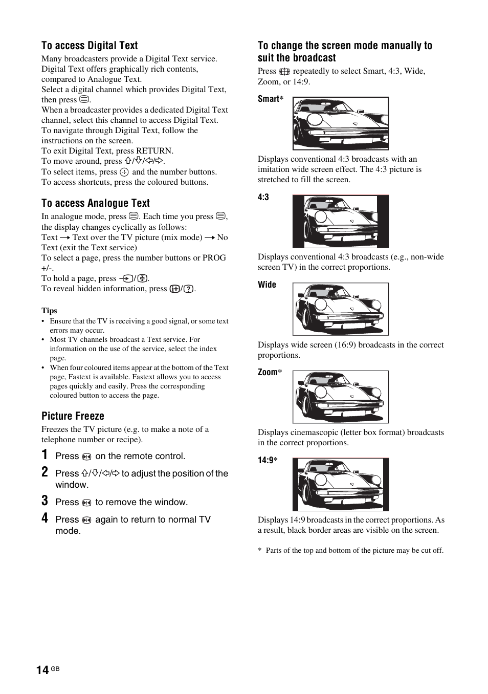 Sony Bravia KDL-26S2020 User Manual | Page 14 / 44