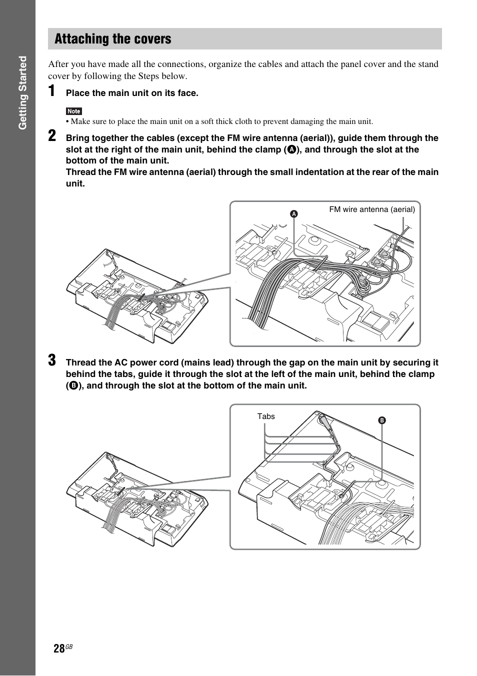 Attaching the covers | Sony BDV-L800 User Manual | Page 28 / 84