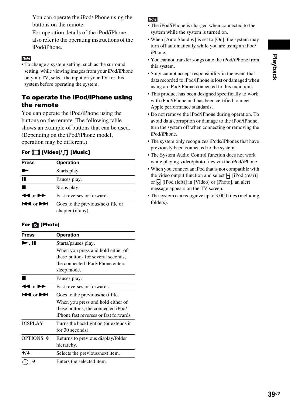 Play b a ck | Sony BDV-L800 User Manual | Page 39 / 84