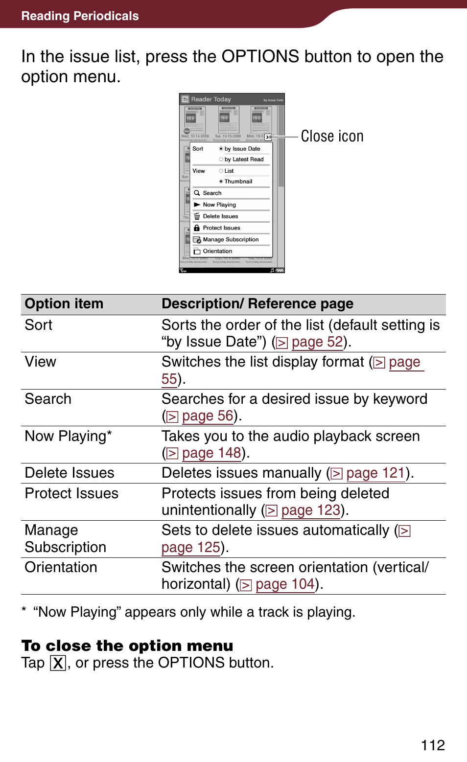 Sony Reader Daily Edition 4-174-983-12(1) User Manual | Page 112 / 202