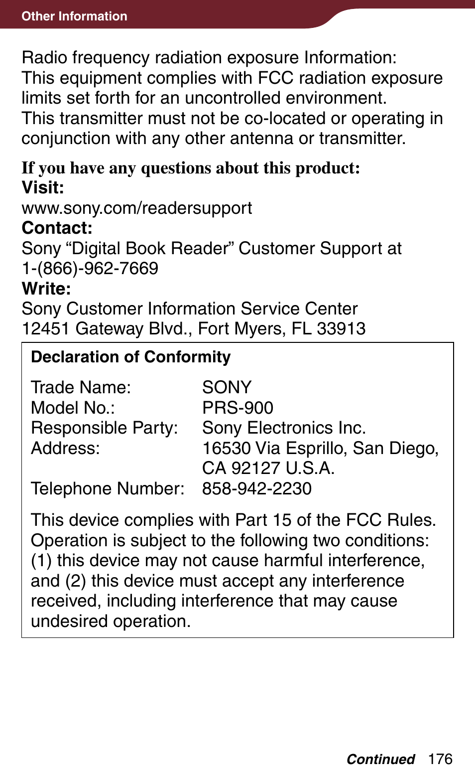 Sony Reader Daily Edition 4-174-983-12(1) User Manual | Page 176 / 202