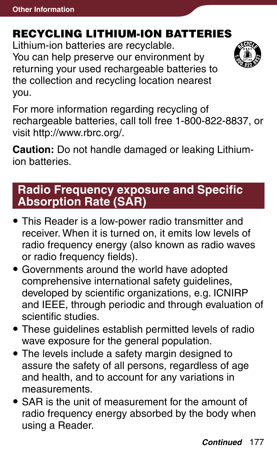 Sar) | Sony Reader Daily Edition 4-174-983-12(1) User Manual | Page 177 / 202