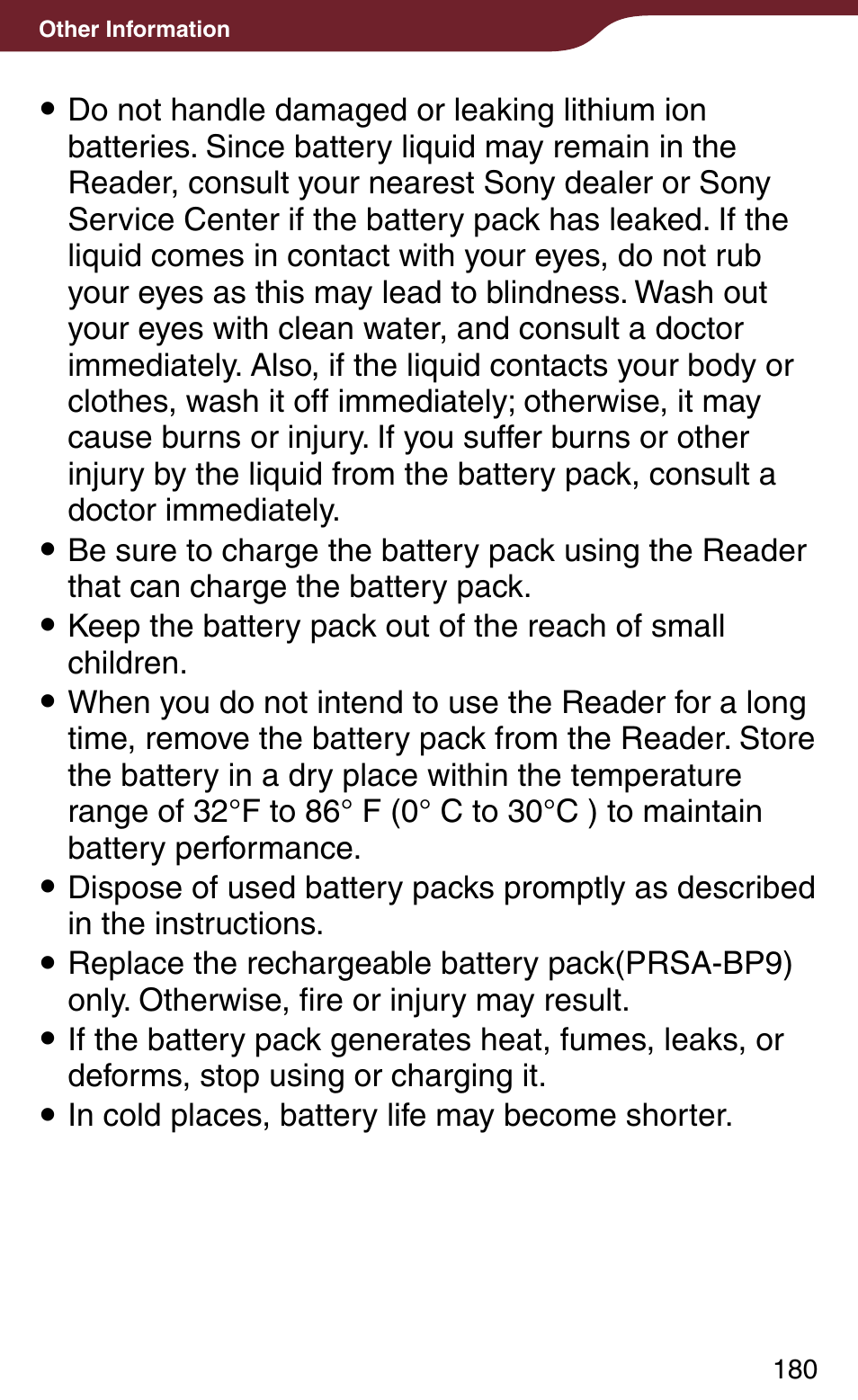 Sony Reader Daily Edition 4-174-983-12(1) User Manual | Page 180 / 202